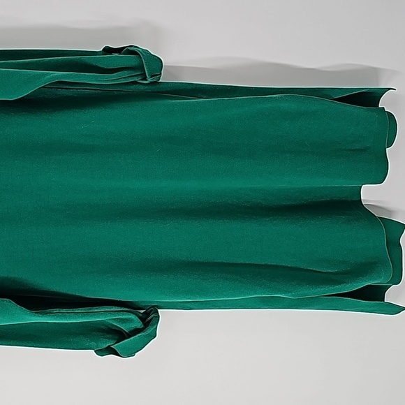 Ann Taylor Green Knee Length Duster Sweater w Rolled Sleeves+Side Slits - Picture 9 of 17